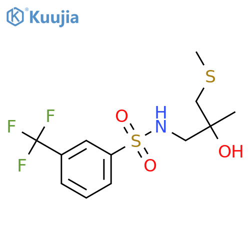 N-[2-hydroxy-2-methyl-3-(methylsulfanyl)propyl]-3-(trifluoromethyl)benzene-1-sulfonamide structure