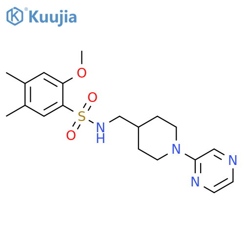 2-methoxy-4,5-dimethyl-N-{1-(pyrazin-2-yl)piperidin-4-ylmethyl}benzene-1-sulfonamide structure