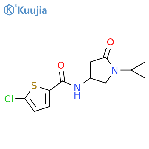 5-chloro-N-(1-cyclopropyl-5-oxopyrrolidin-3-yl)thiophene-2-carboxamide structure
