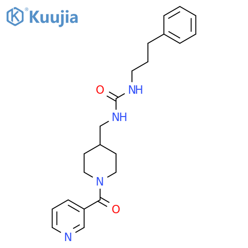 1-(3-phenylpropyl)-3-{1-(pyridine-3-carbonyl)piperidin-4-ylmethyl}urea structure