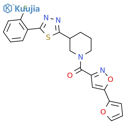 3-5-(2-fluorophenyl)-1,3,4-thiadiazol-2-yl-1-5-(furan-2-yl)-1,2-oxazole-3-carbonylpiperidine structure