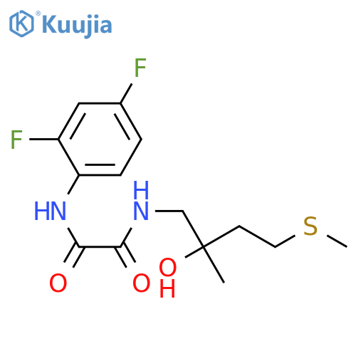 N'-(2,4-difluorophenyl)-N-2-hydroxy-2-methyl-4-(methylsulfanyl)butylethanediamide structure
