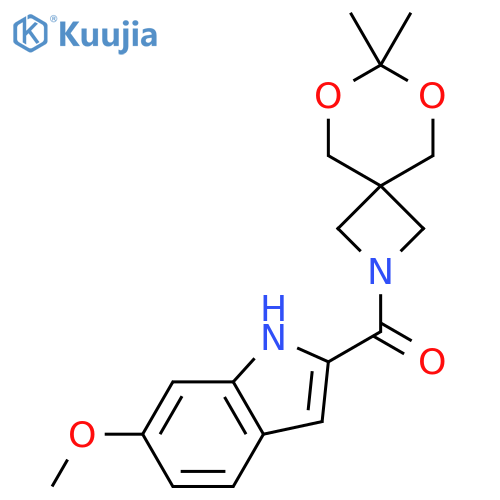 2-(6-methoxy-1H-indole-2-carbonyl)-7,7-dimethyl-6,8-dioxa-2-azaspiro3.5nonane structure