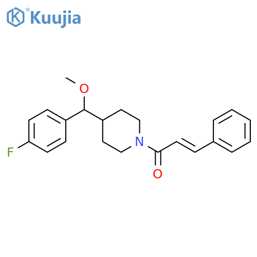 (2E)-1-(4-{(4-fluorophenyl)methoxymethyl}piperidin-1-yl)-3-phenylprop-2-en-1-one structure