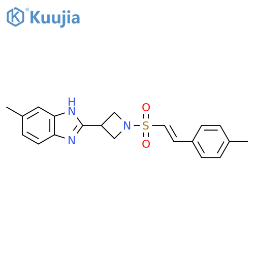 5-methyl-2-{1-[(E)-2-(4-methylphenyl)ethenesulfonyl]azetidin-3-yl}-1H-1,3-benzodiazole structure