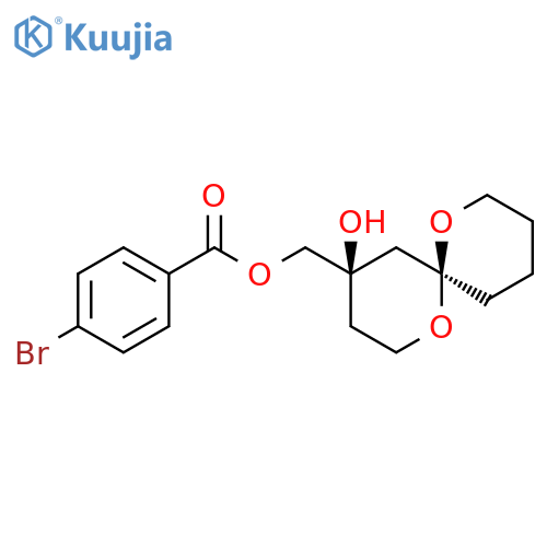 Benzoic acid, 4-bromo-, (4-hydroxy-1,7-dioxaspiro[5.5]undec-4-yl)methyl ester, trans- (9CI) structure