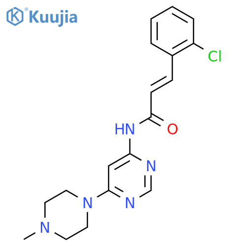 (2E)-3-(2-chlorophenyl)-N-6-(4-methylpiperazin-1-yl)pyrimidin-4-ylprop-2-enamide structure