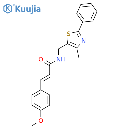 (2E)-3-(4-methoxyphenyl)-N-(4-methyl-2-phenyl-1,3-thiazol-5-yl)methylprop-2-enamide structure