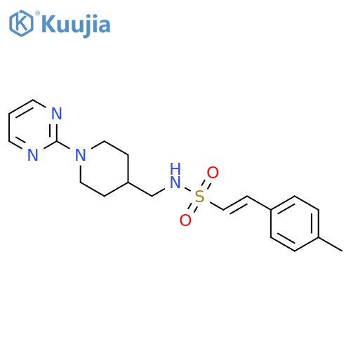 (E)-2-(4-methylphenyl)-N-{[1-(pyrimidin-2-yl)piperidin-4-yl]methyl}ethene-1-sulfonamide structure