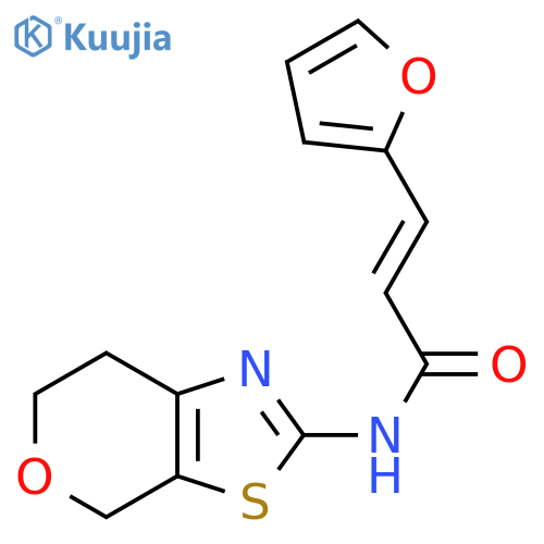 (2E)-3-(furan-2-yl)-N-{4H,6H,7H-pyrano4,3-d1,3thiazol-2-yl}prop-2-enamide structure