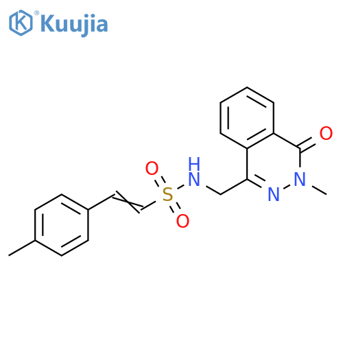 (E)-N-[(3-methyl-4-oxo-3,4-dihydrophthalazin-1-yl)methyl]-2-(4-methylphenyl)ethene-1-sulfonamide structure