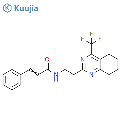 (2E)-3-phenyl-N-{2-[4-(trifluoromethyl)-5,6,7,8-tetrahydroquinazolin-2-yl]ethyl}prop-2-enamide structure