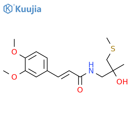 (2E)-3-(3,4-dimethoxyphenyl)-N-[2-hydroxy-2-methyl-3-(methylsulfanyl)propyl]prop-2-enamide structure