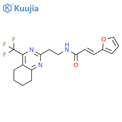 (2E)-3-(furan-2-yl)-N-{2-[4-(trifluoromethyl)-5,6,7,8-tetrahydroquinazolin-2-yl]ethyl}prop-2-enamide structure