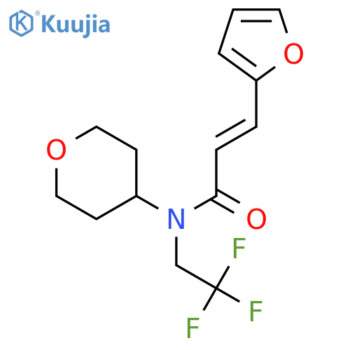 (2E)-3-(furan-2-yl)-N-(oxan-4-yl)-N-(2,2,2-trifluoroethyl)prop-2-enamide structure