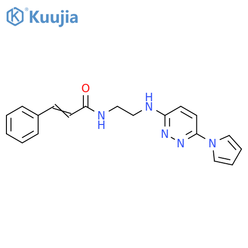(2E)-3-phenyl-N-(2-{[6-(1H-pyrrol-1-yl)pyridazin-3-yl]amino}ethyl)prop-2-enamide structure