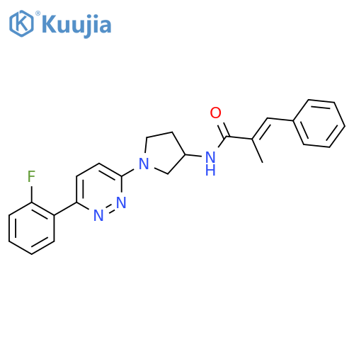 (2E)-N-{1-6-(2-fluorophenyl)pyridazin-3-ylpyrrolidin-3-yl}-2-methyl-3-phenylprop-2-enamide structure