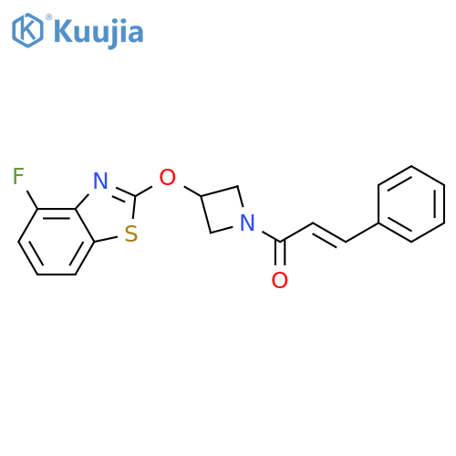 (2E)-1-{3-[(4-fluoro-1,3-benzothiazol-2-yl)oxy]azetidin-1-yl}-3-phenylprop-2-en-1-one structure