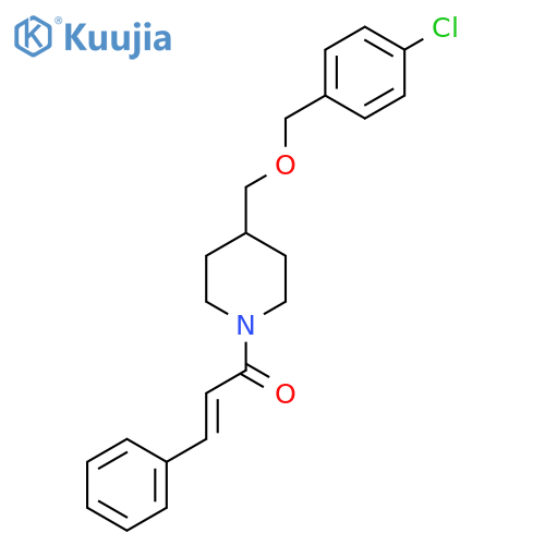 (2E)-1-(4-{(4-chlorophenyl)methoxymethyl}piperidin-1-yl)-3-phenylprop-2-en-1-one structure
