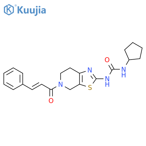 1-cyclopentyl-3-{5-(2E)-3-phenylprop-2-enoyl-4H,5H,6H,7H-1,3thiazolo5,4-cpyridin-2-yl}urea structure