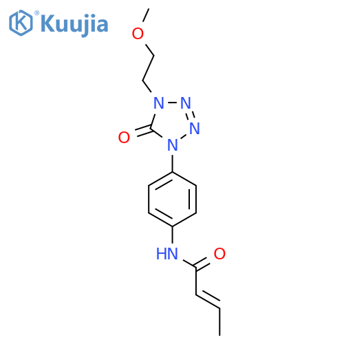 (2E)-N-{4-4-(2-methoxyethyl)-5-oxo-4,5-dihydro-1H-1,2,3,4-tetrazol-1-ylphenyl}but-2-enamide structure
