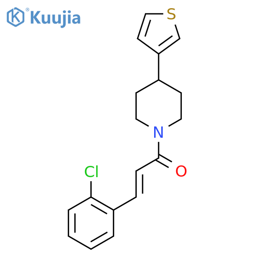 (2E)-3-(2-chlorophenyl)-1-4-(thiophen-3-yl)piperidin-1-ylprop-2-en-1-one structure