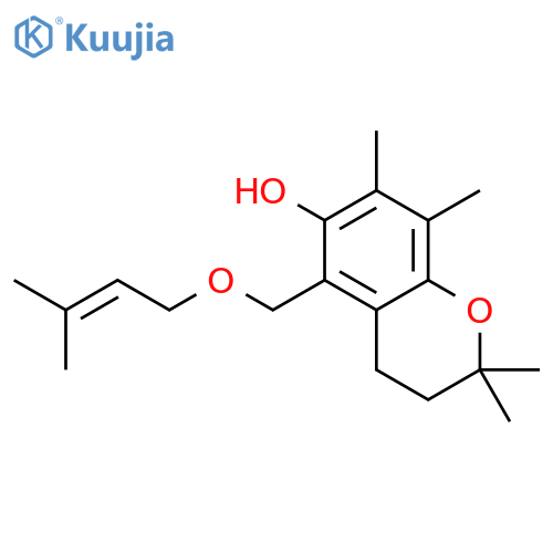 2H-1-Benzopyran-6-ol,3,4-dihydro-2,2,7,8-tetramethyl-5-[[(3-methyl-2-butenyl)oxy]methyl]- structure