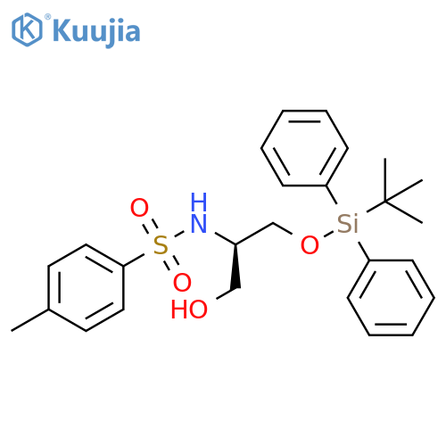 Benzenesulfonamide,N-[2-[[(1,1-dimethylethyl)diphenylsilyl]oxy]-1-[[[(1,1-dimethylethyl)diphenylsilyl]oxy]methyl]ethyl]-4-methyl-, (R)- structure