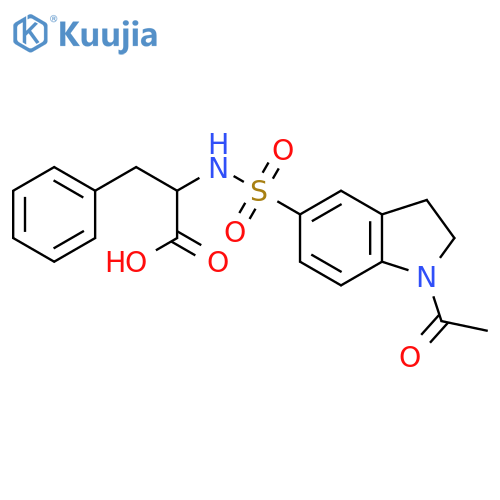 2-{(1-Acetyl-2,3-dihydro-1H-indol-5-yl)sulfonyl-amino}-3-phenylpropanoic acid structure