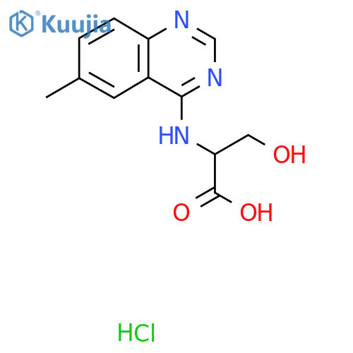 3-hydroxy-2-(6-methylquinazolin-4-yl)aminopropanoic acid hydrochloride structure