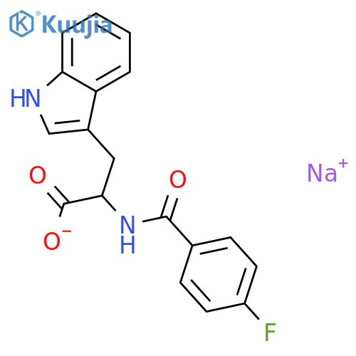 sodium 2-(4-fluorophenyl)formamido-3-(1H-indol-3-yl)propanoate structure