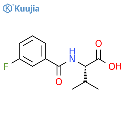 2-(3-fluorophenyl)formamido-3-methylbutanoic acid structure