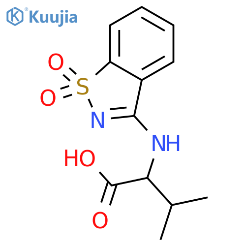 2-(1,1-dioxo-1,2-benzothiazol-3-yl)amino-3-methylbutanoic acid structure