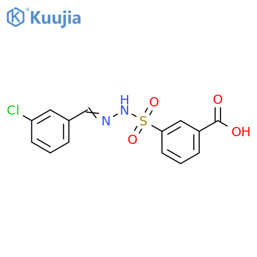 Benzoic acid, 3-[[[(3-chlorophenyl)methylene]hydrazino]sulfonyl]- structure