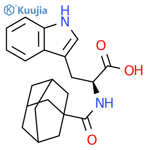 2-(adamantan-1-yl)formamido-3-(1H-indol-3-yl)propanoic acid structure