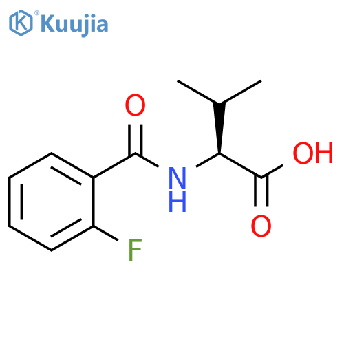 2-(2-fluorophenyl)formamido-3-methylbutanoic acid structure