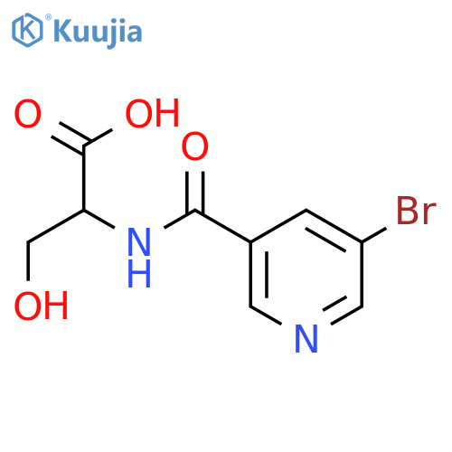 2-(5-bromonicotinamido)-3-hydroxypropanoic acid structure