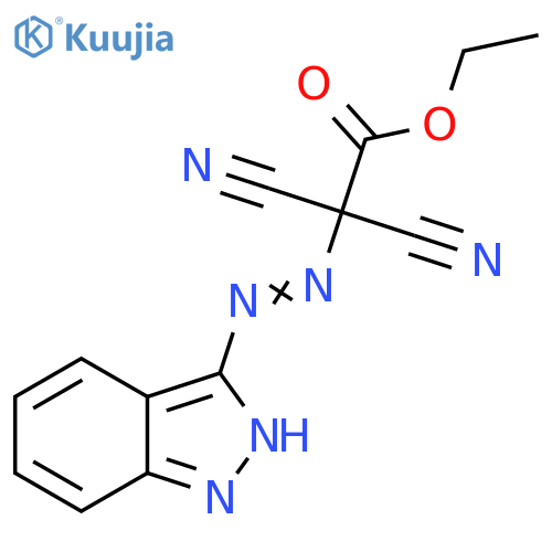 Acetic acid, dicyano(2H-indazol-3-ylazo)-, ethyl ester structure