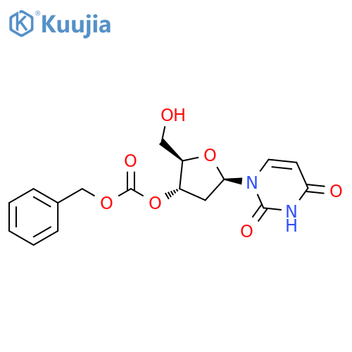 Uridine, 2'-deoxy-, 3'-(phenylmethyl carbonate) structure