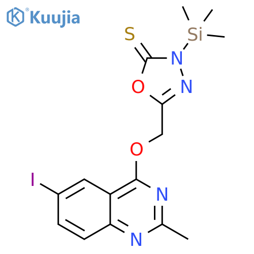 1,3,4-Oxadiazole-2(3H)-thione, 5-[[(6-iodo-2-methyl-4-quinazolinyl)oxy]methyl]-3-(trimethylsilyl)- structure