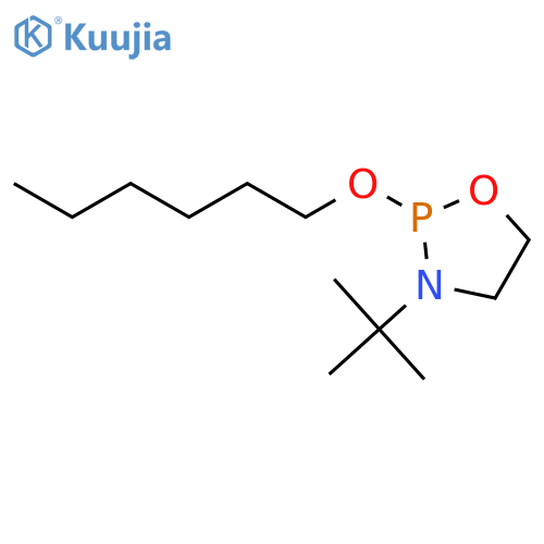 1,3,2-Oxazaphospholidine, 3-(1,1-dimethylethyl)-2-(hexyloxy)- structure
