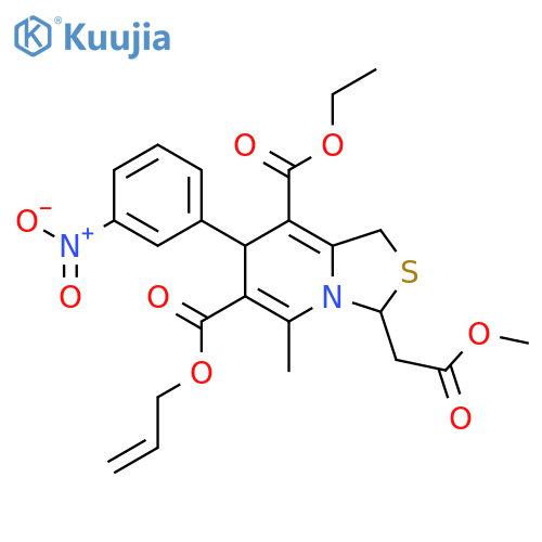 3H-Thiazolo[3,4-a]pyridine-6,8-dicarboxylic acid,1,7-dihydro-3-(2-methoxy-2-oxoethyl)-5-methyl-7-(3-nitrophenyl)-,8-ethyl 6-(2-propenyl) ester structure