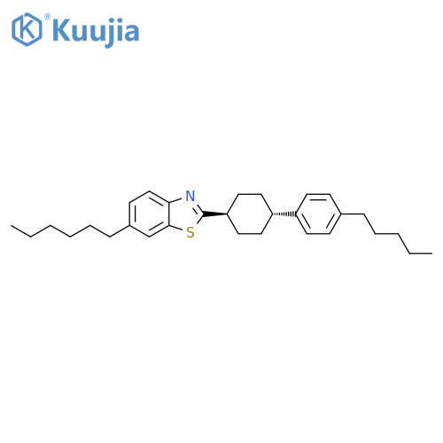 Benzothiazole, 6-hexyl-2-[4-(4-pentylphenyl)cyclohexyl]-, trans- structure