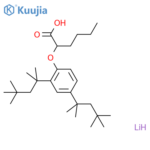 Hexanoic acid, 2-[2,4-bis(1,1,3,3-tetramethylbutyl)phenoxy]-, lithium salt structure
