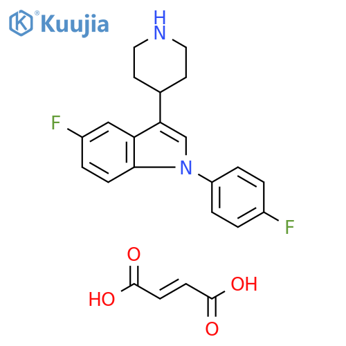 1H-Indole, 5-fluoro-1-(4-fluorophenyl)-3-(4-piperidinyl)-,(E)-2-butenedioate (1:1) structure