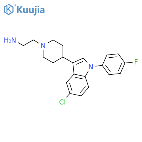 1-Piperidineethanamine, 4-[5-chloro-1-(4-fluorophenyl)-1H-indol-3-yl]- structure