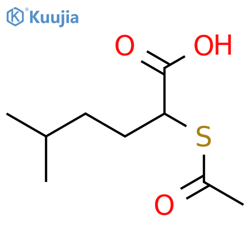 Hexanoic acid, 2-(acetylthio)-5-methyl- structure