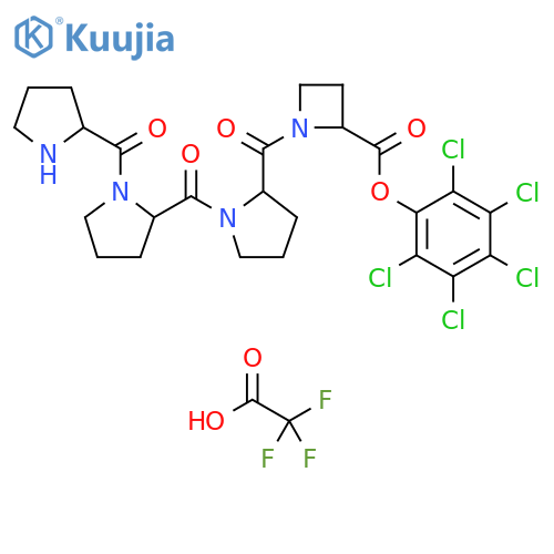2-Azetidinecarboxylic acid, 1-[1-(1-L-prolyl-L-prolyl)-L-prolyl]-, pentachlorophenyl ester, (S)-, mono(trifluoroacetate) (9CI) structure