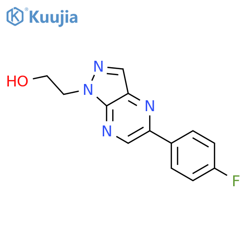 2-(5-(4-fluorophenyl)-1H-pyrazolo[3,4-b]pyrazin-1-yl)ethanol structure