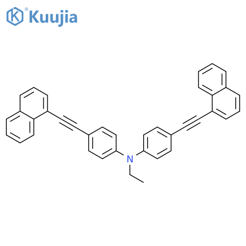 Benzenamine,N-ethyl-4-(2-naphthalenylethynyl)-N-[4-(2-naphthalenylethynyl)phenyl]- structure
